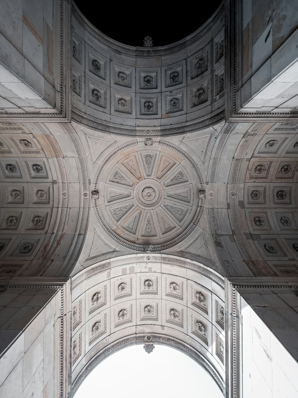 a view of the ceiling of a building