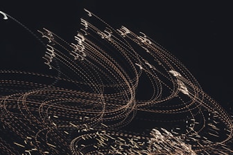 a black and white photo of a bunch of lights