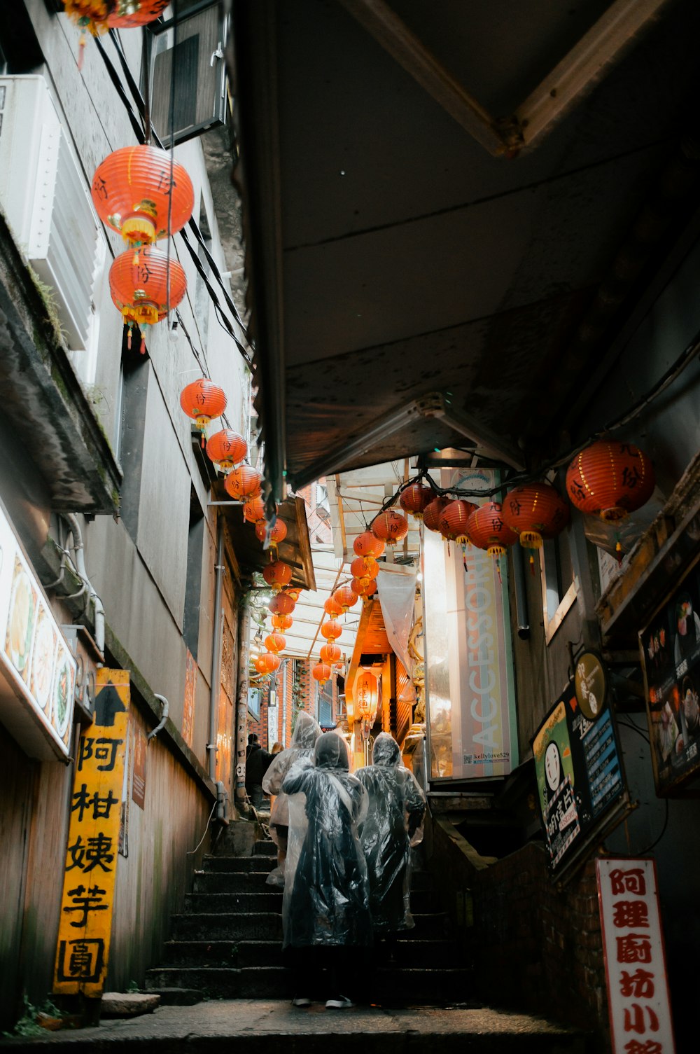 a person walking down a set of stairs