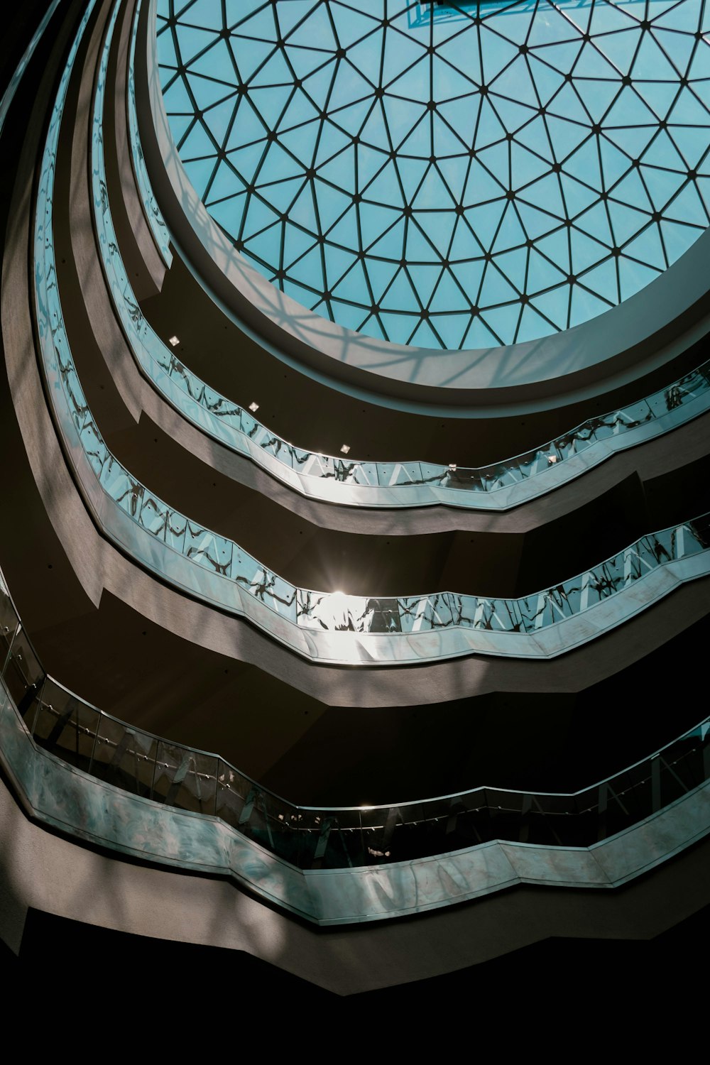 a circular building with a skylight inside of it