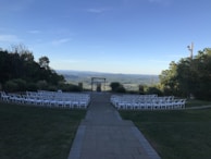 A stunning outdoor ceremony with a scenic backdrop.