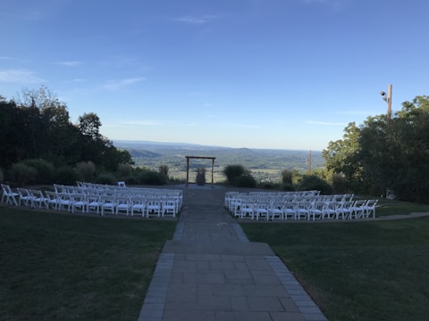 An outdoor destination celebration with scenic views.
