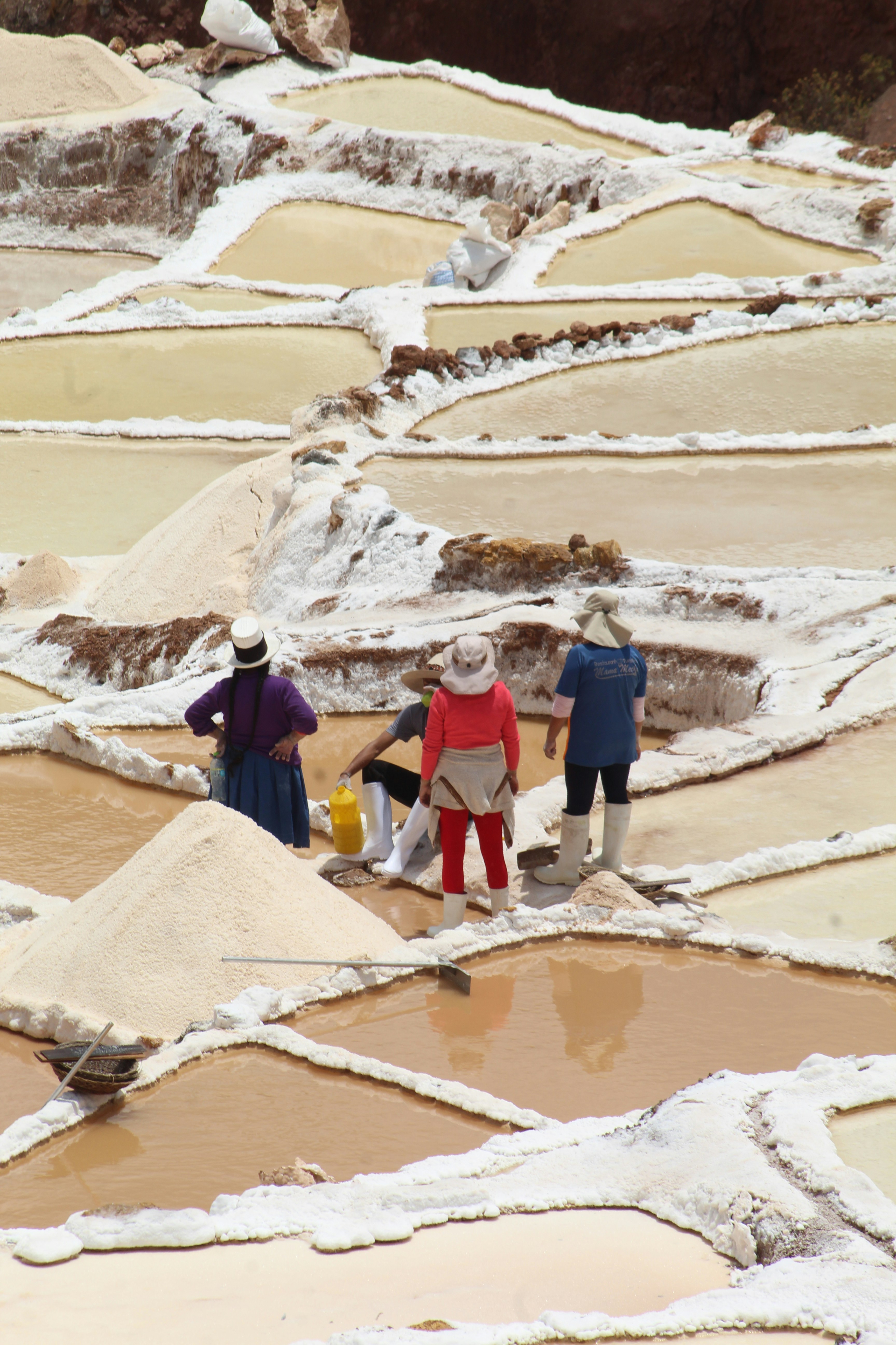 Un grupo de personas de pie en la cima de un desierto