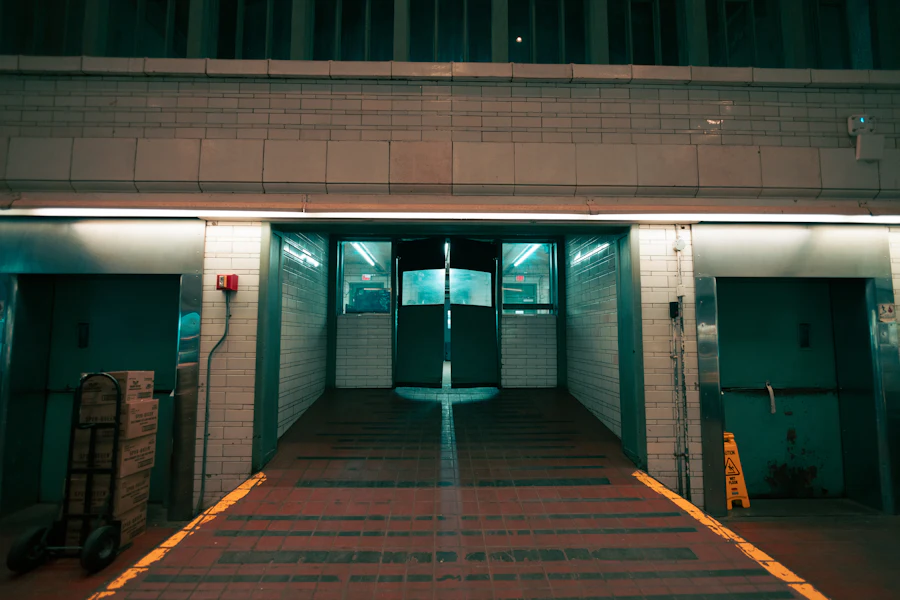 Cold storage doors at a distribution center
