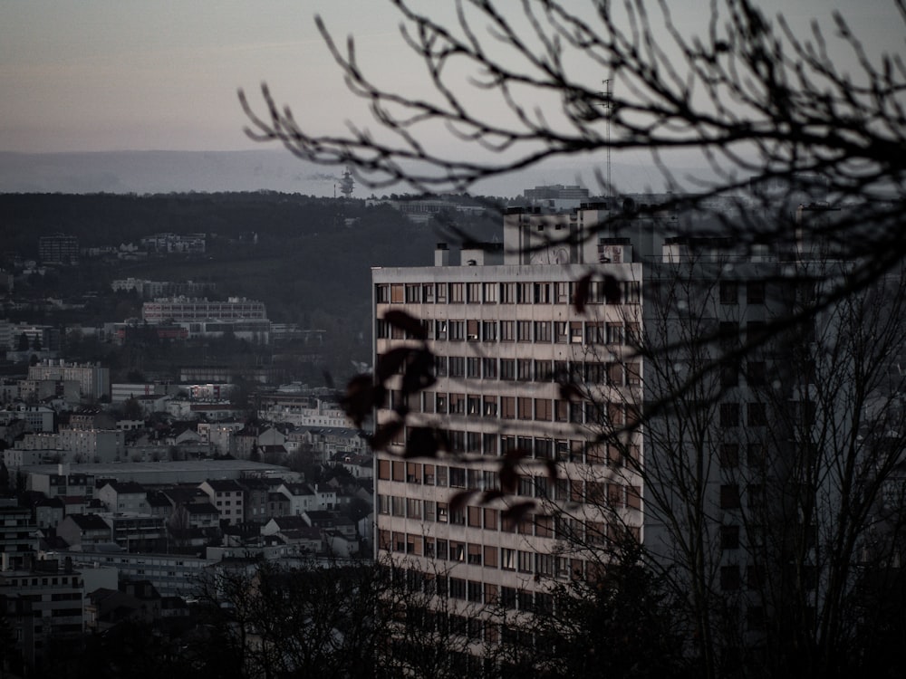 a view of a city from the top of a building