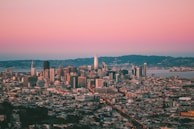 A panoramic view of a city skyline at sunset in Pakistan.