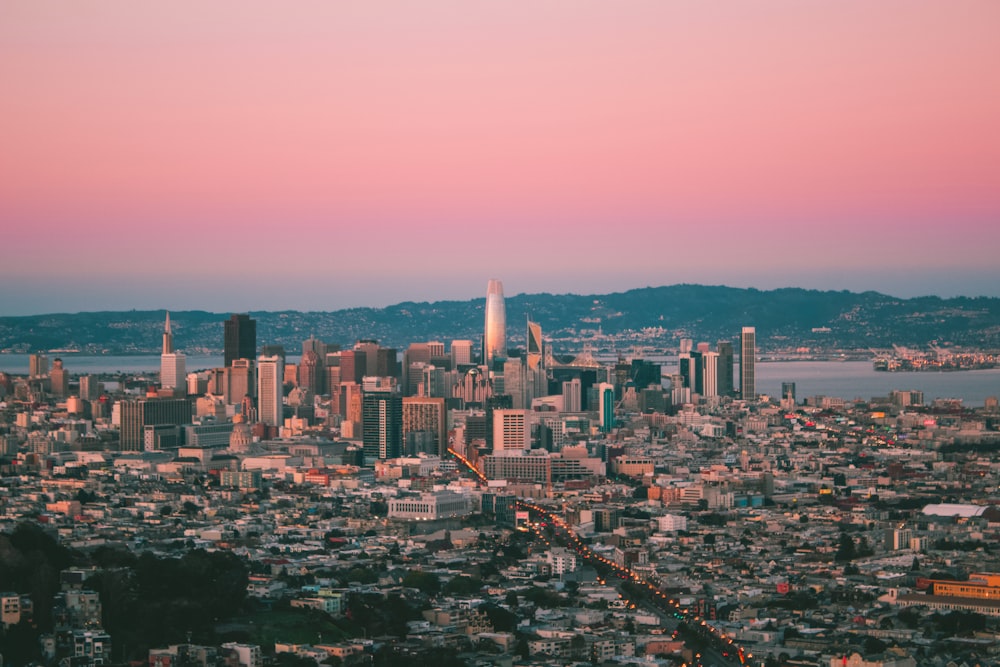 a view of a city from a high point of view