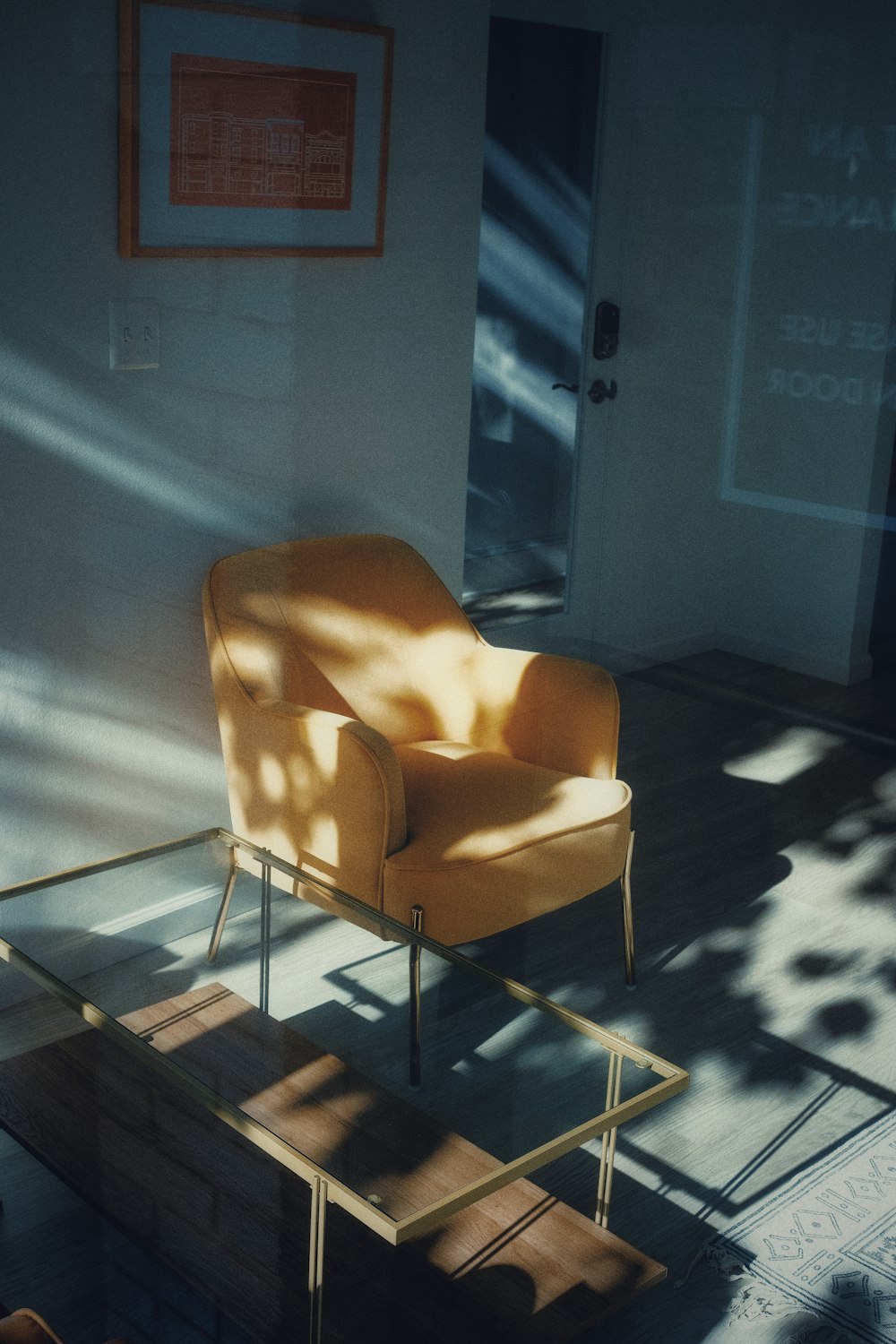 a chair sitting on top of a hard wood floor