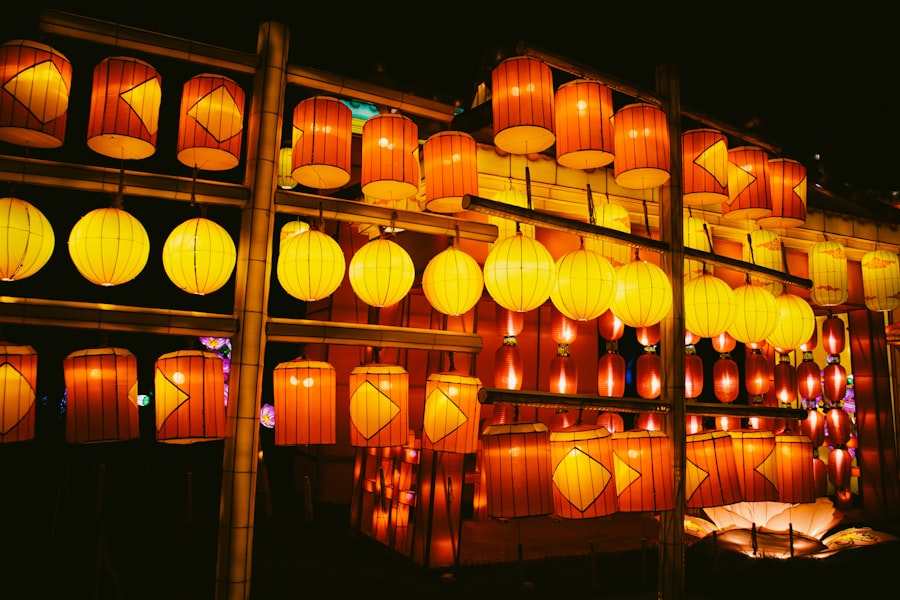 夜晚北帝廟前的燈籠