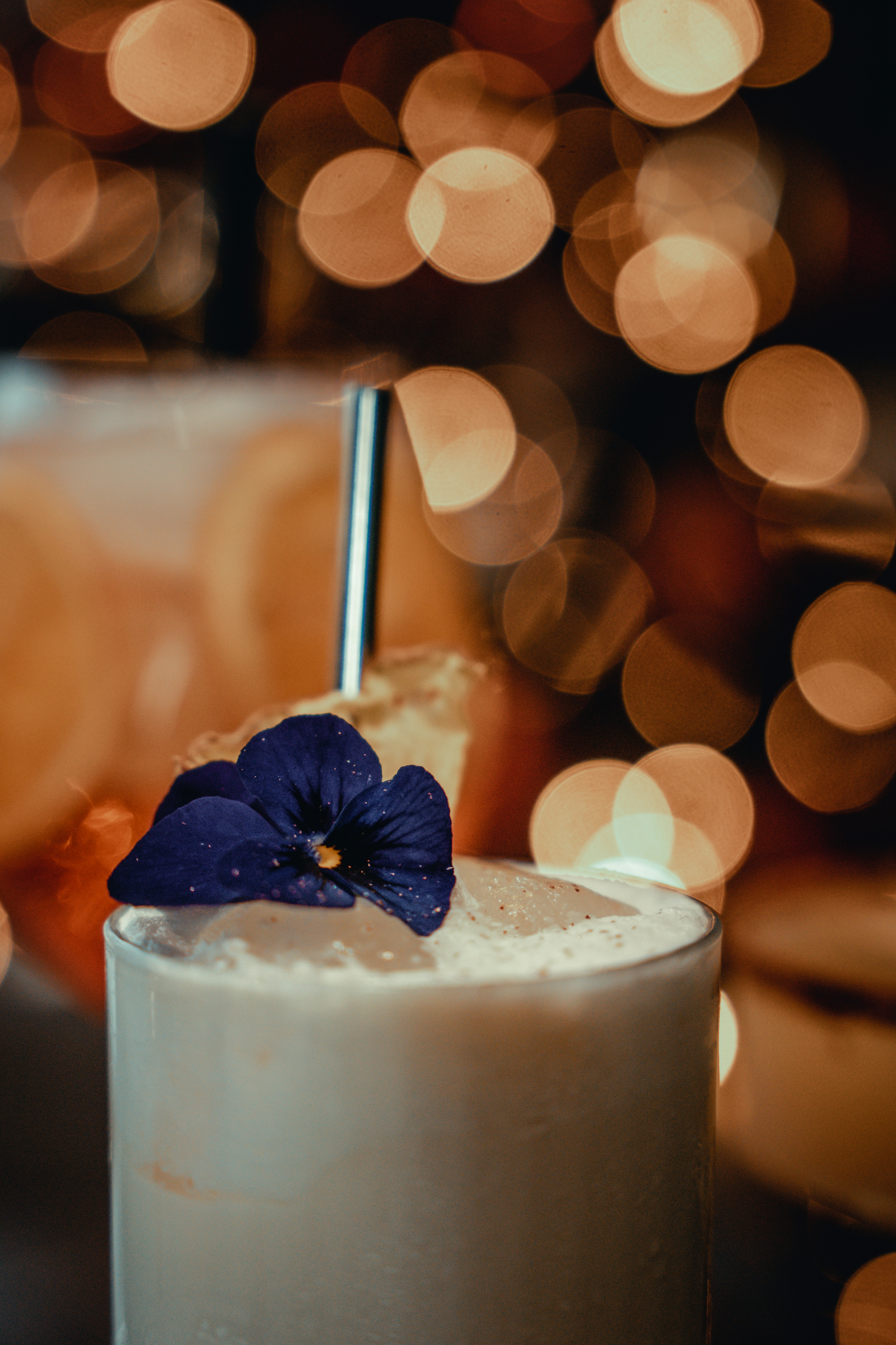 a close up of a drink on a table