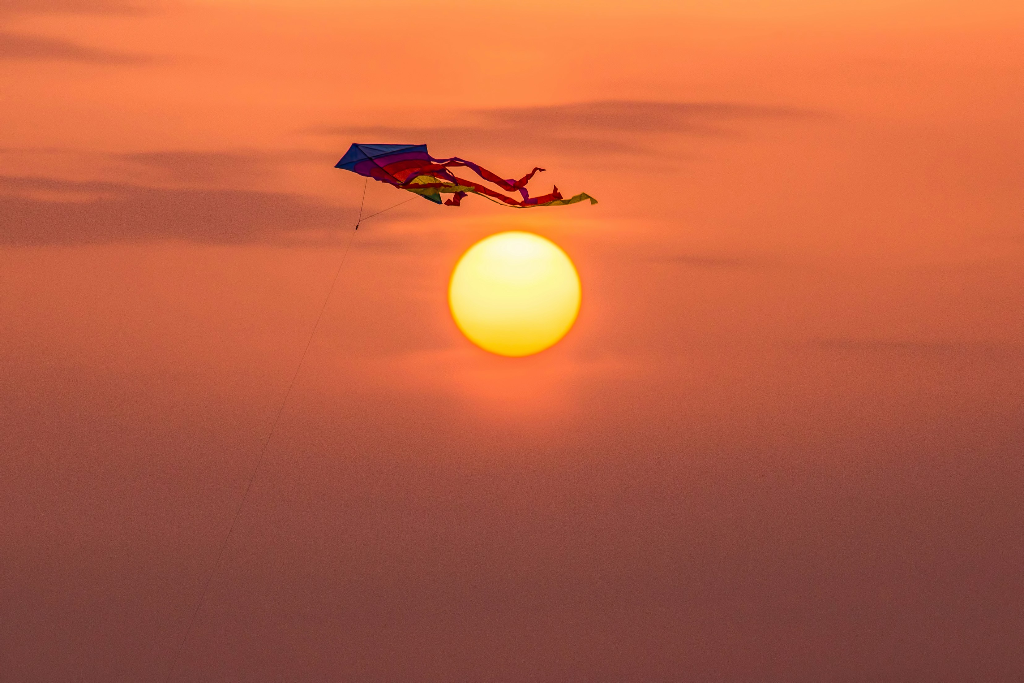 a person is flying a kite in the sky