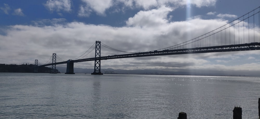 a large bridge spanning over a large body of water