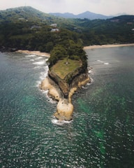 an island in the middle of a body of water