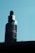 A bottle of beard growth oil with a dropper cap is set against a light blue background. The label on the bottle prominently displays the brand and product information.