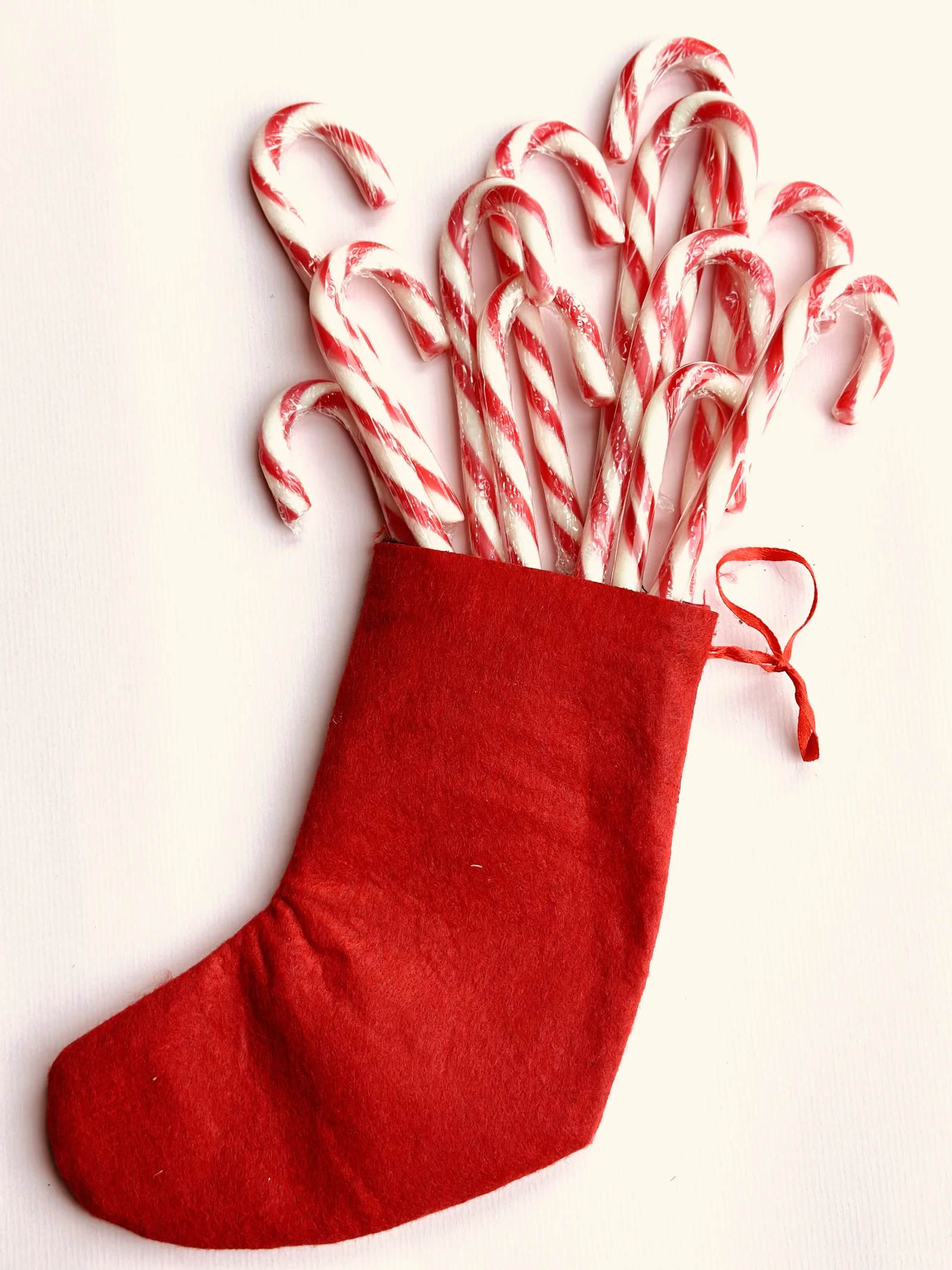 Stocking filled with candy canes