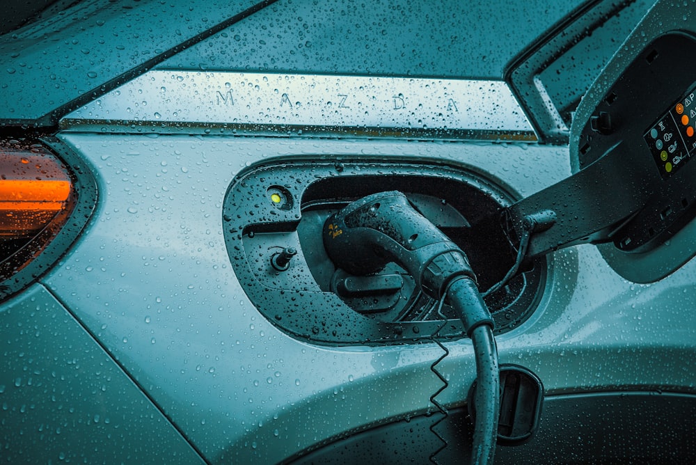 a close up of a car's fuel pump