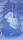 Two frosted white baby socks are hanging vertically, suspended against a background of soft blue with falling snowflakes. Surrounded by a border of blurred leaves, creating a wintery scene.