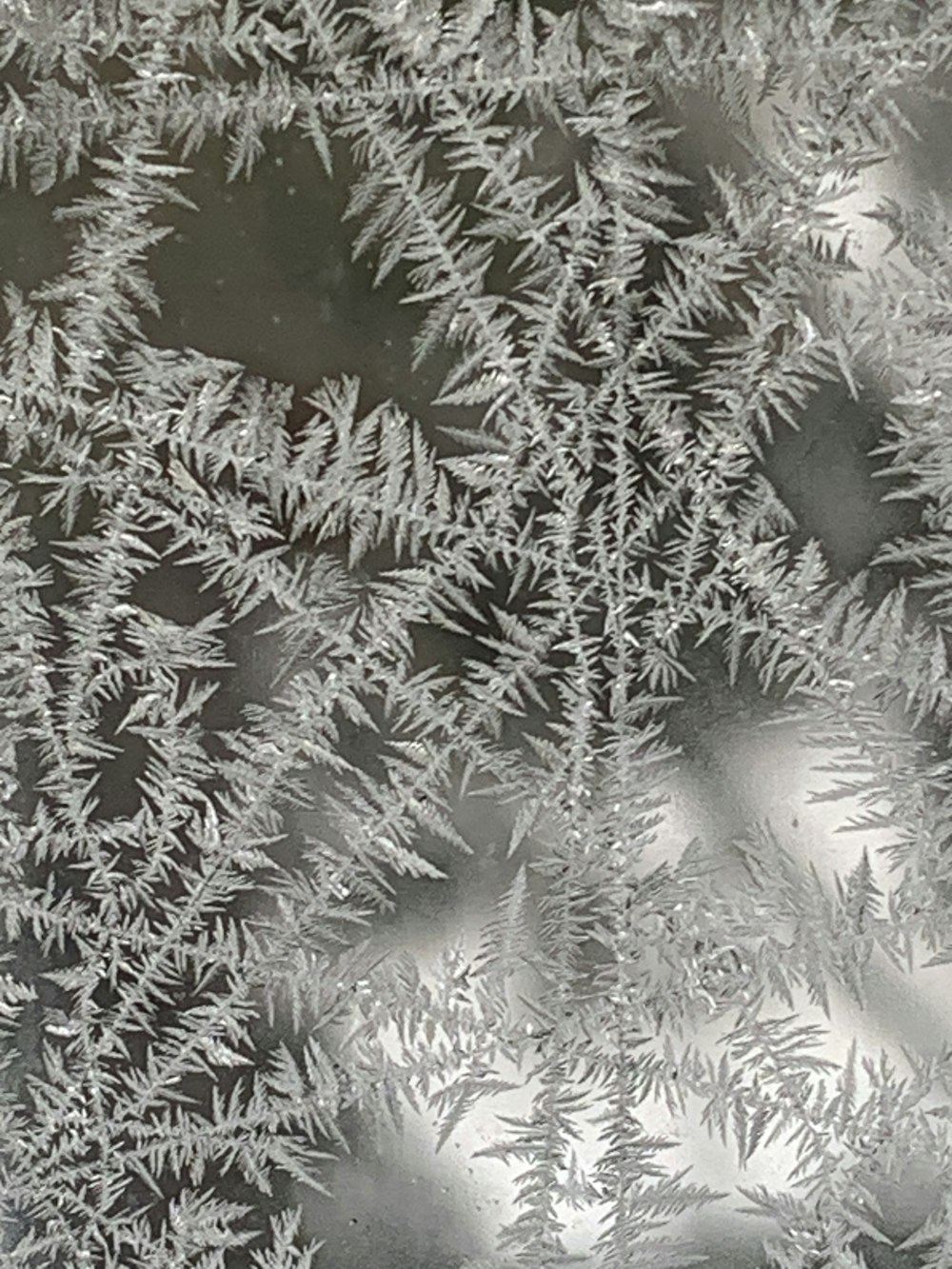 a close up of a frosted glass window