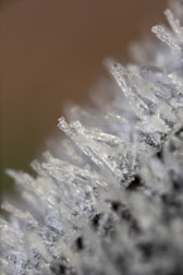 a close up view of some ice crystals