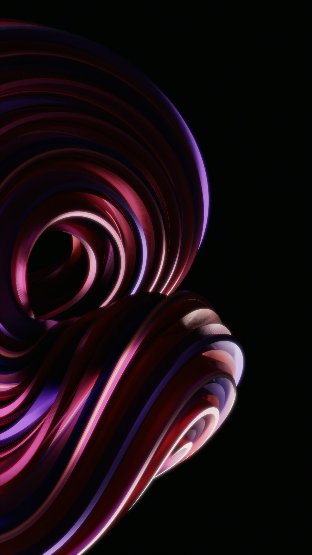 a purple and red swirl on a black background