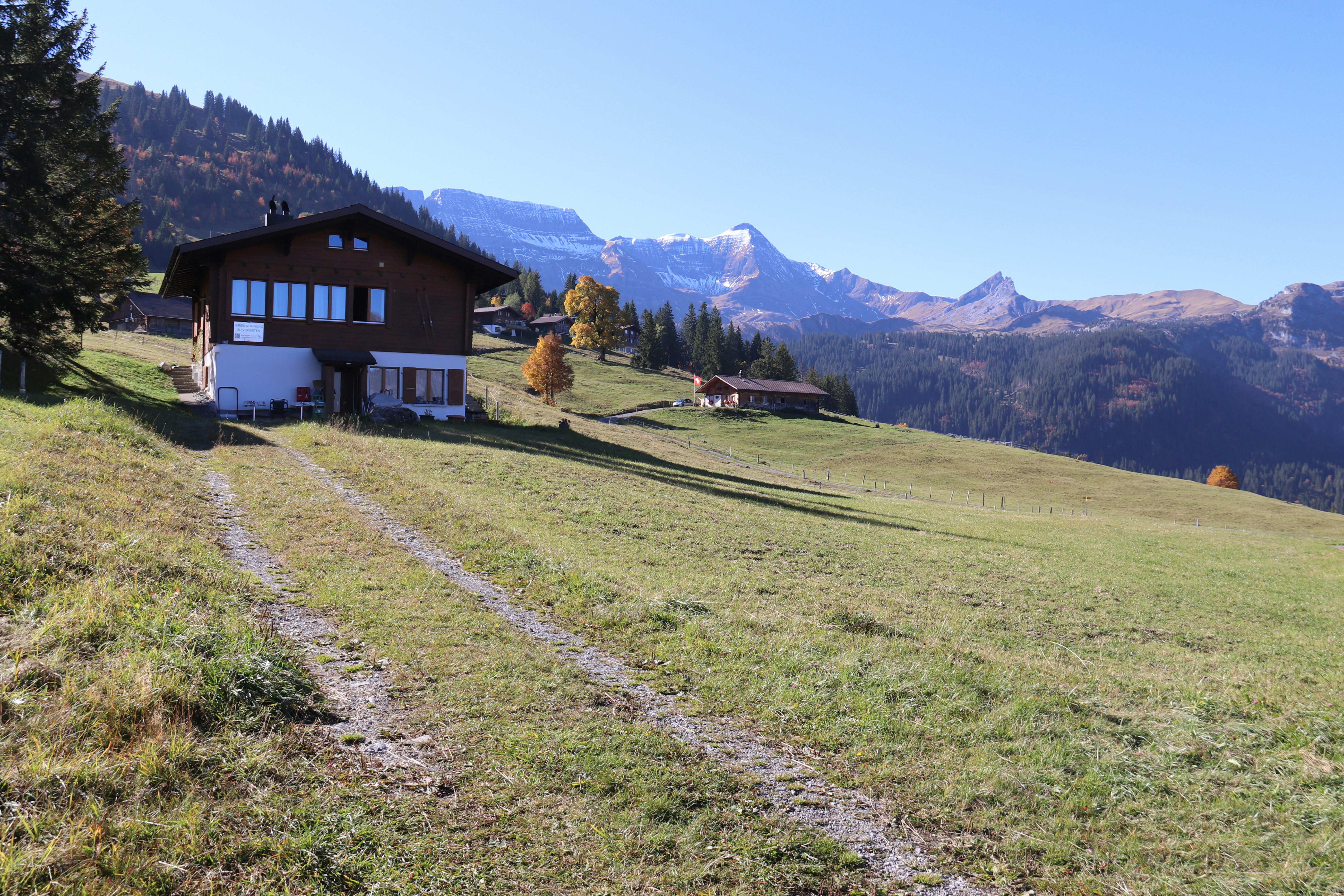 Une maison située au sommet d’une colline verdoyante