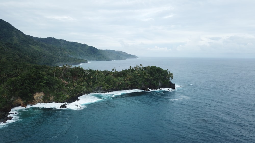 a small island in the middle of the ocean