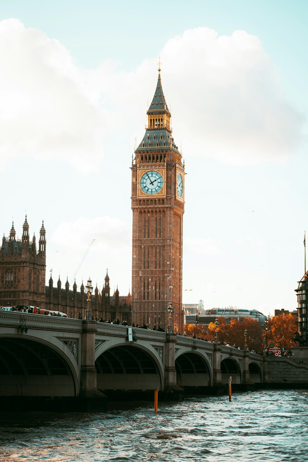 the big ben clock tower towering over the city of london