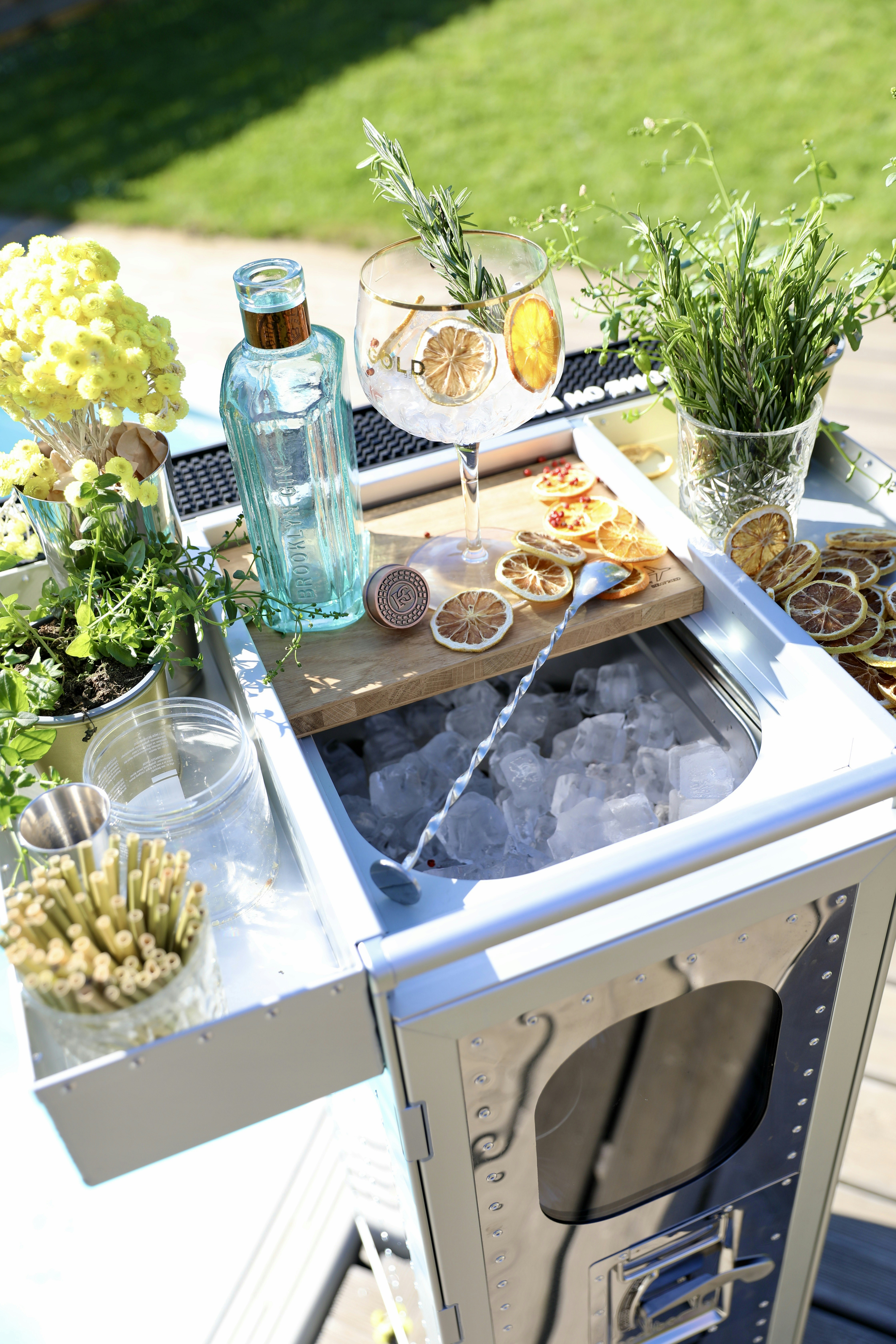 a table that has a bunch of food on it