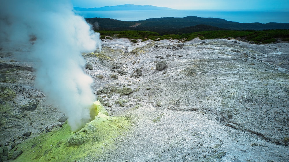 a geyser spewing out water into the air