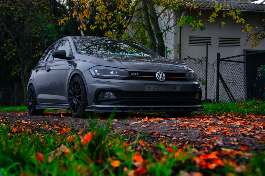 a gray car parked in front of a house, 2019 VW Polo Gti 200bhp, Full Ingo Noak Bodykit, KW Suspension, Wagner Intercooler, Maxton Spoiler, Motec Ultralight 7,5jx18