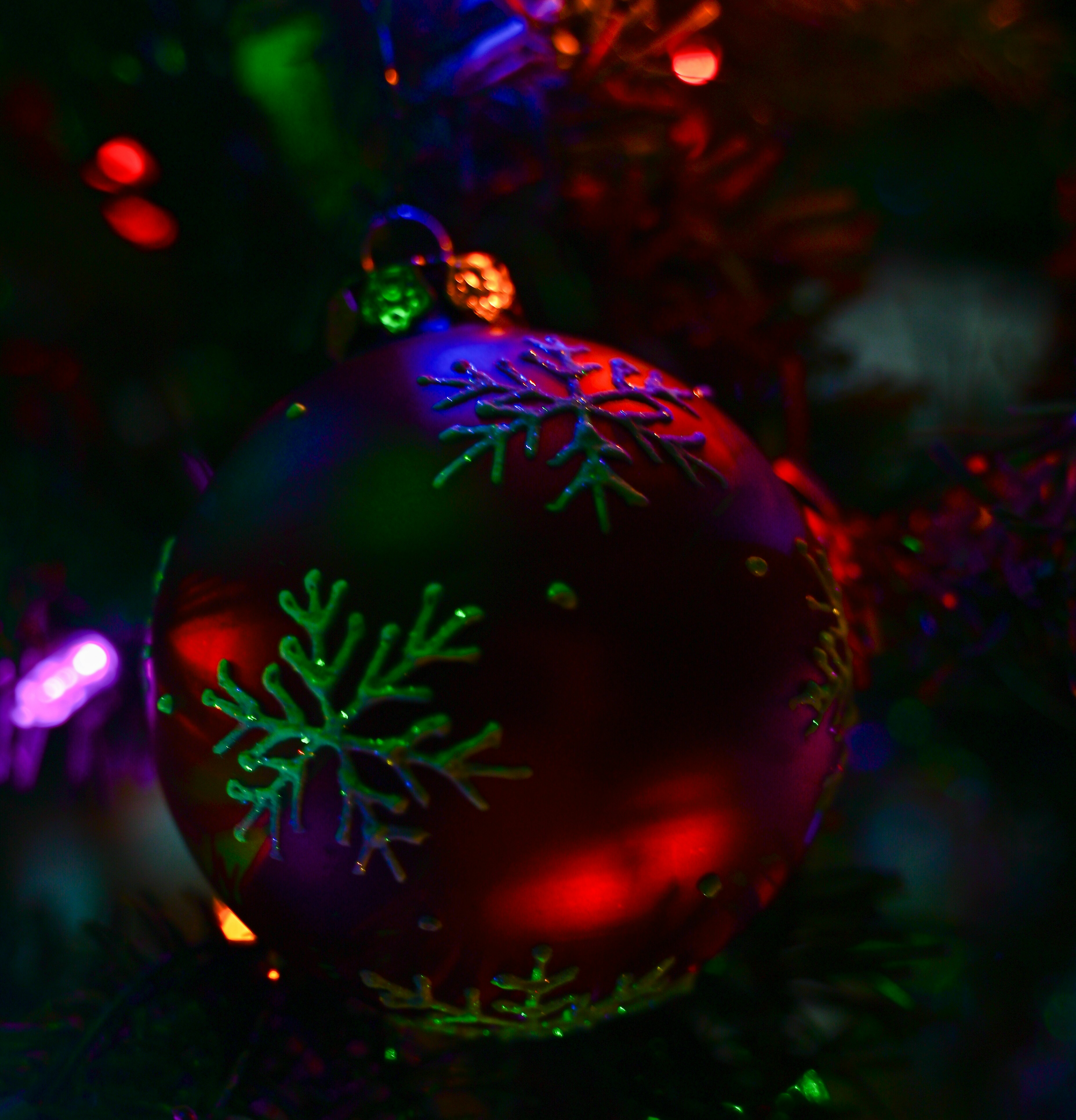 A close up of a christmas ornament on a tree photo Free Usa Image on