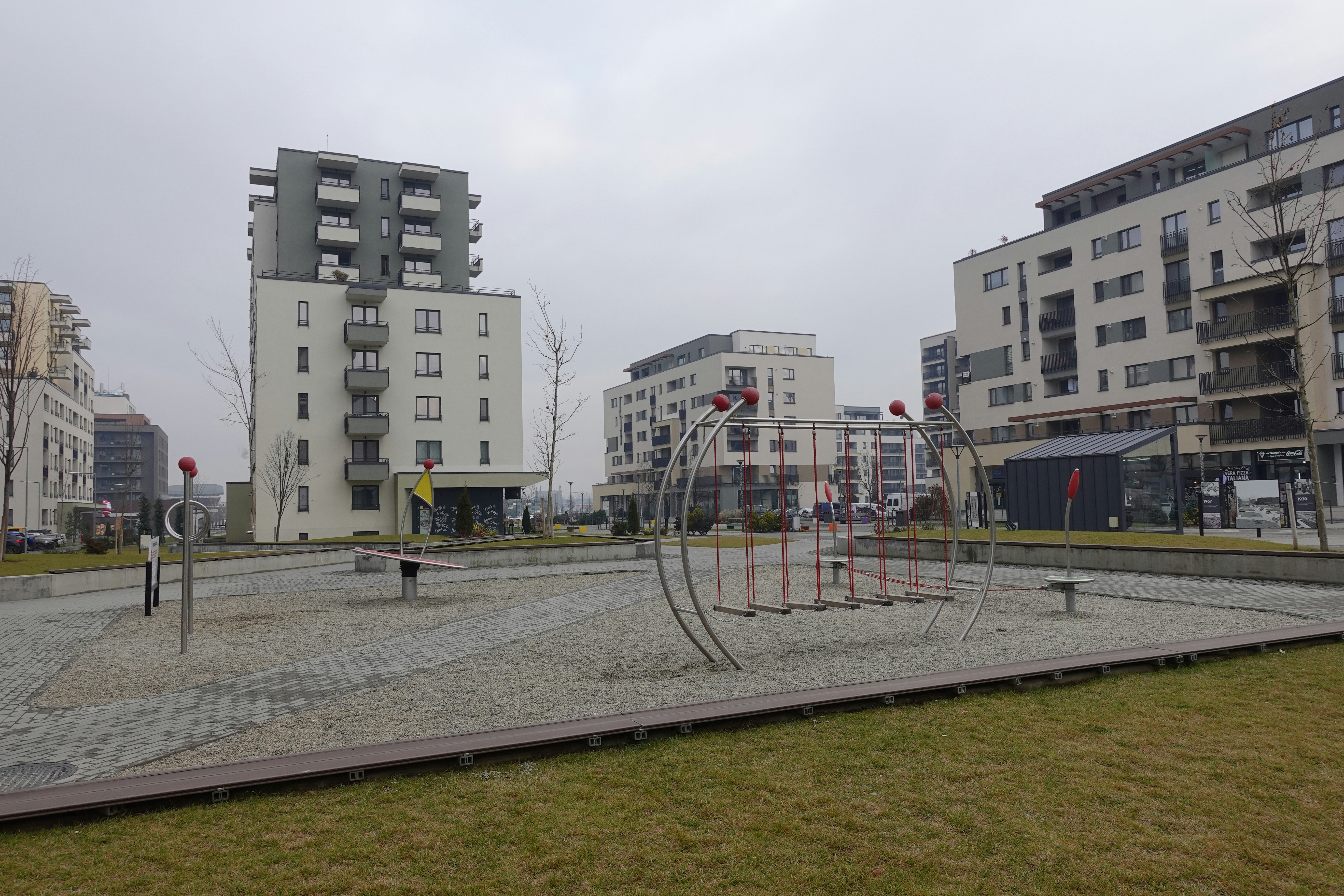 a playground in the middle of a city