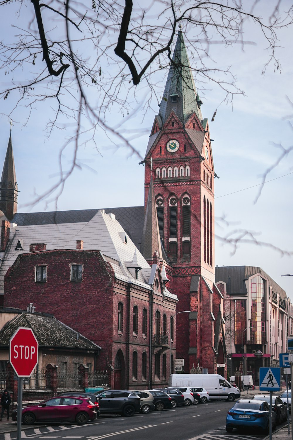 a red brick building with a clock tower