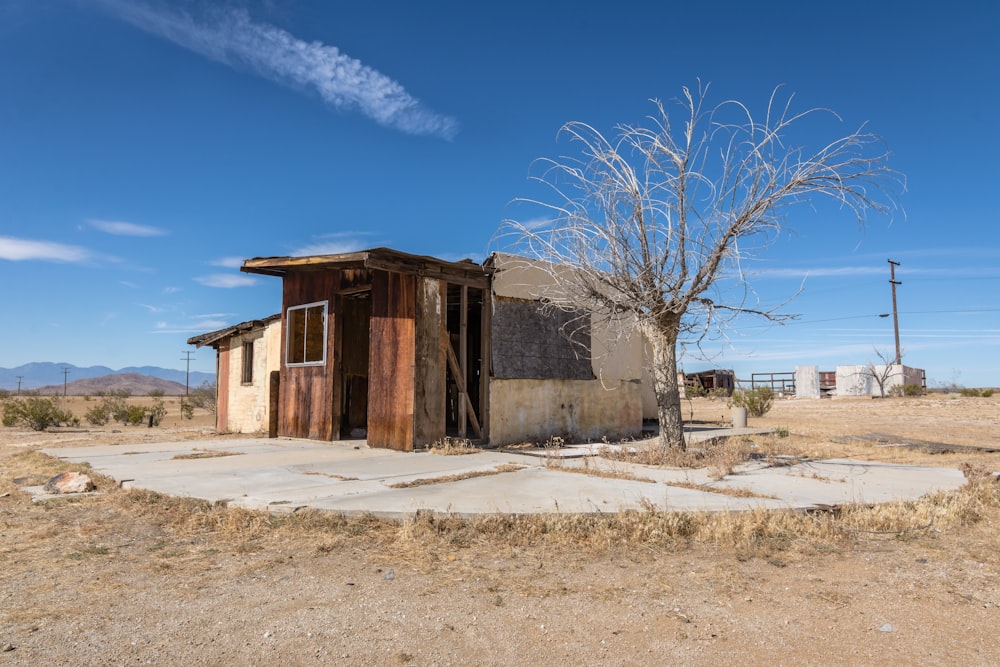 a run down building in the middle of nowhere