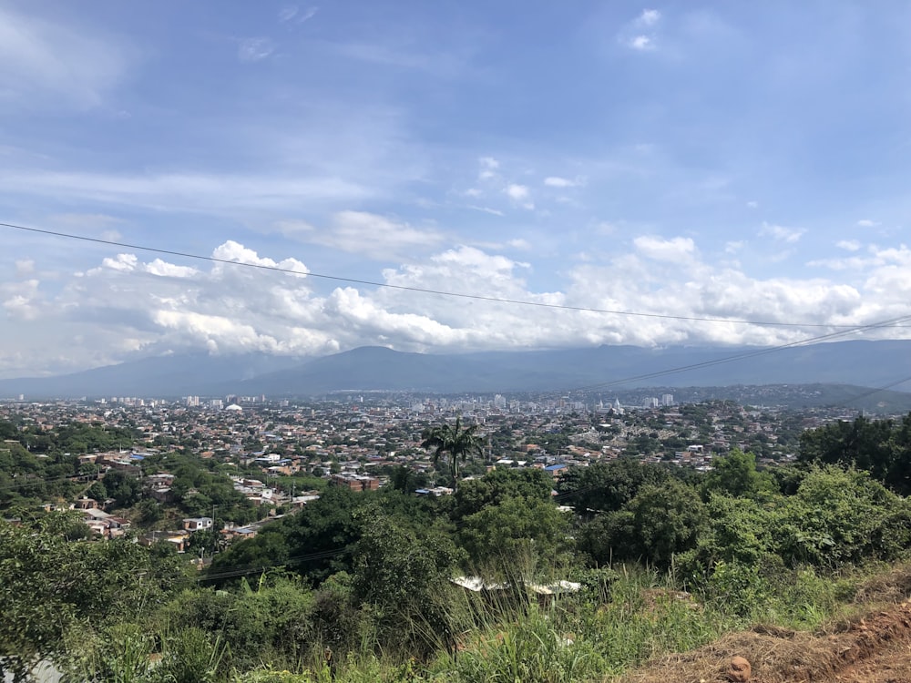 a view of a city from the top of a hill