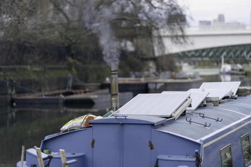 Solar panel on boat