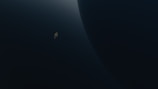 An astronaut silhouette against vast space with glowing technological runes floating