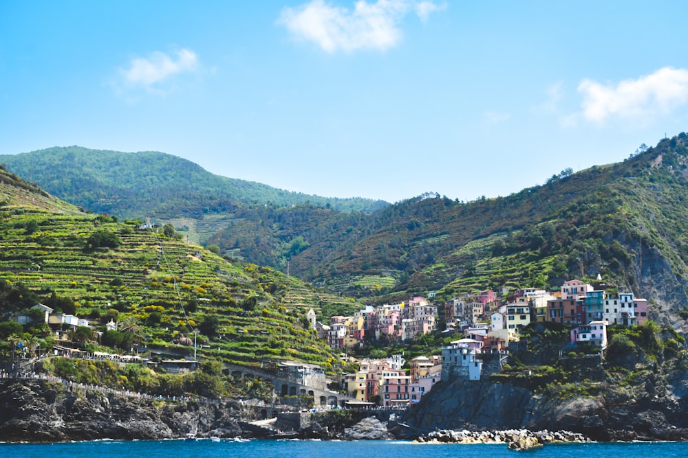 a small village on the side of a mountain