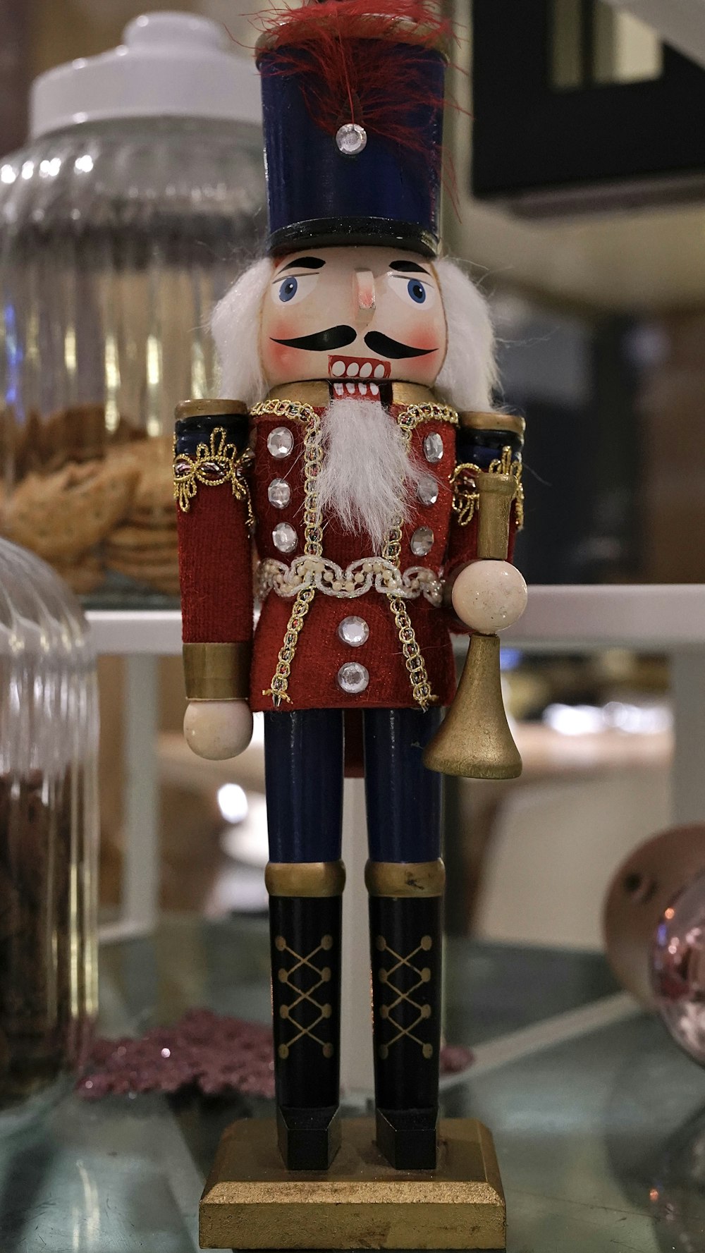 a nutcracker is standing on a table