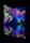 An immersive digital art installation features vibrant, swirling colors projected onto walls. A person stands in silhouette against this vivid backdrop, taking a photo or video. The floor reflects the colorful patterns, creating a mirrored effect.