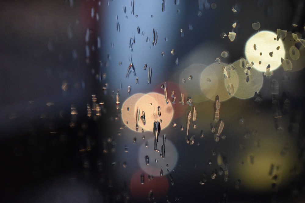 a blurry photo of rain on a window