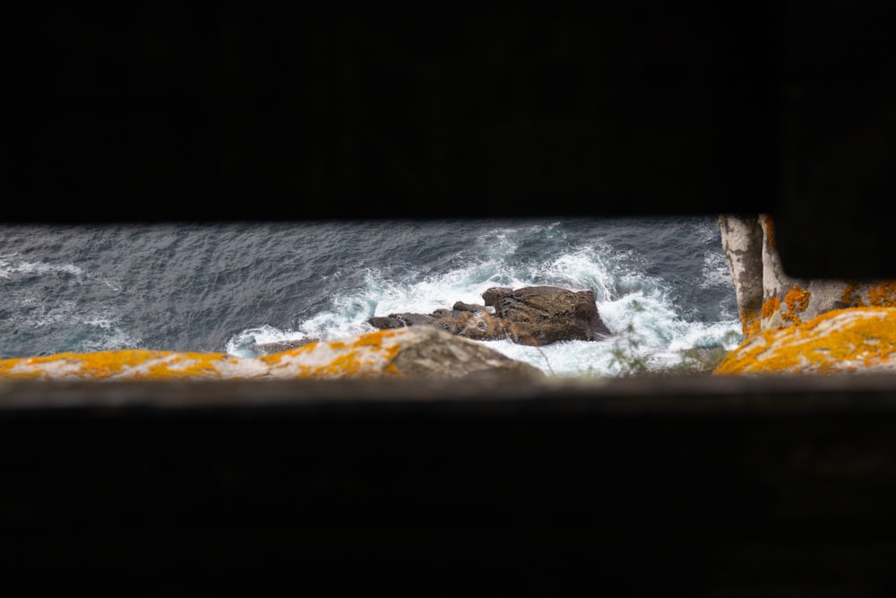 a view of a body of water through a window