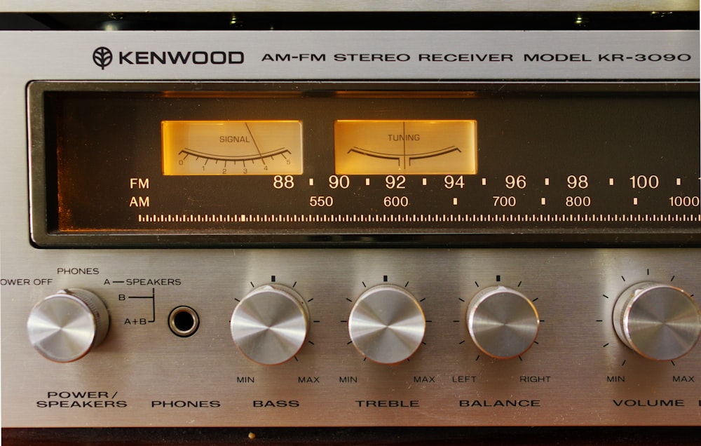 a close up of a radio on a table