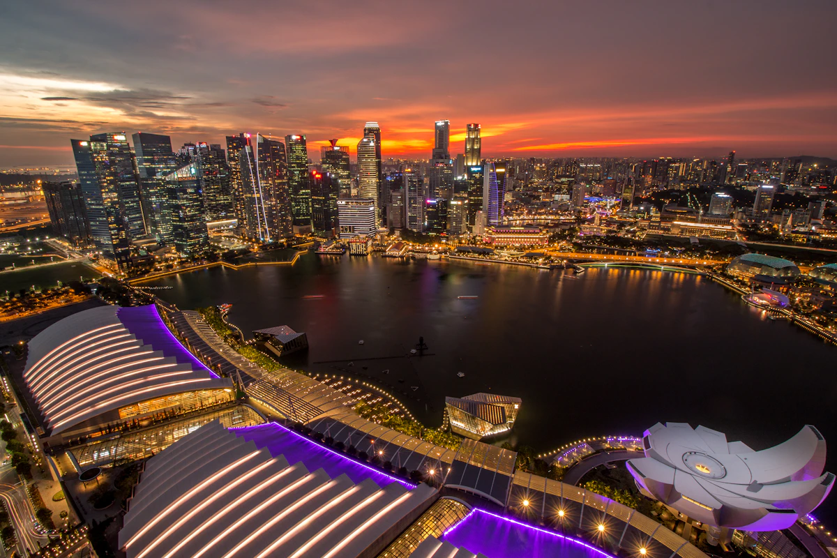 Singapore skyline at night