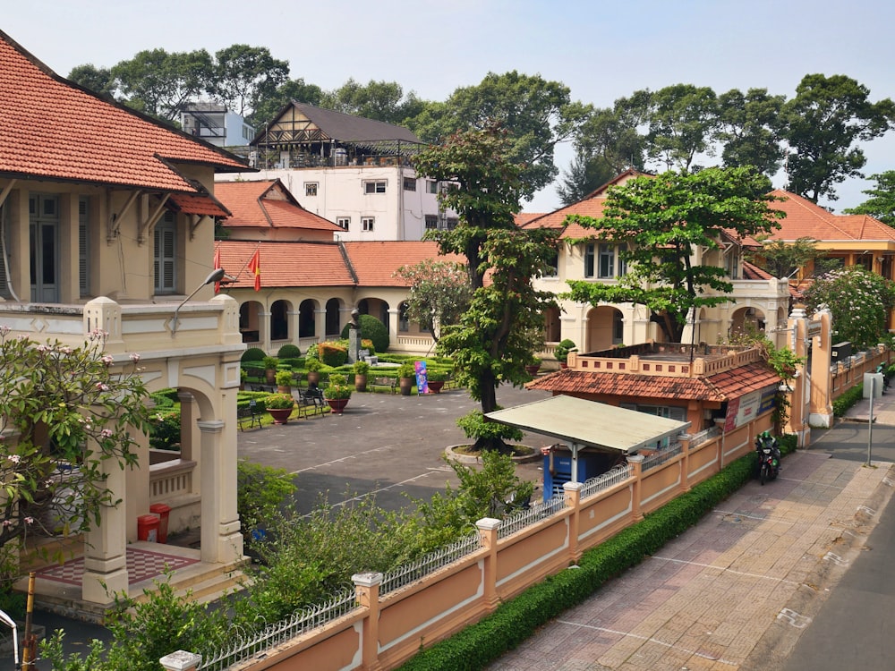 a view of a street with a lot of houses