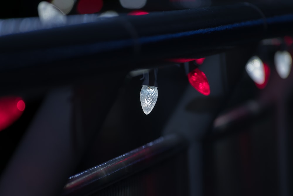 a close up of a car's brake lights