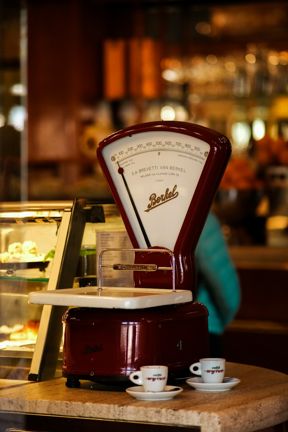 a coffee machine sitting on top of a counter