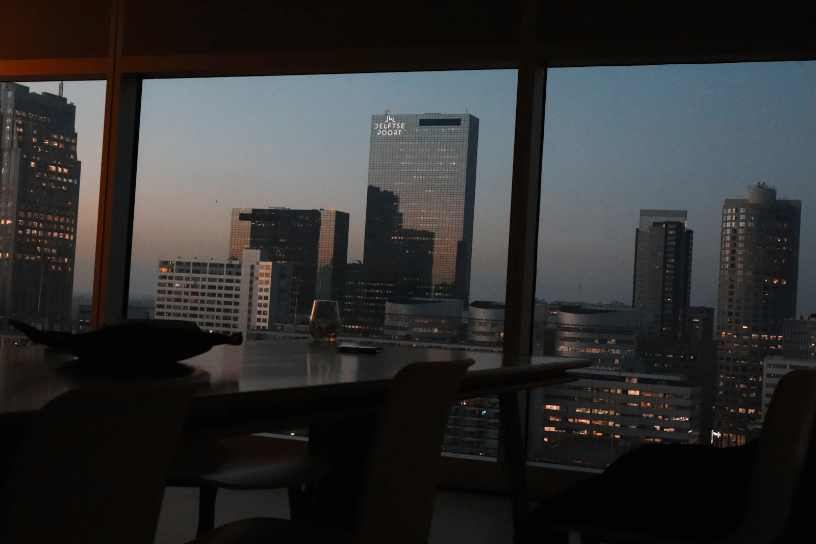 A city view from a high-rise office