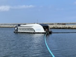 A Turbino robot in action, collecting plastic from the ocean.
