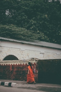 Orange Floral Saree
